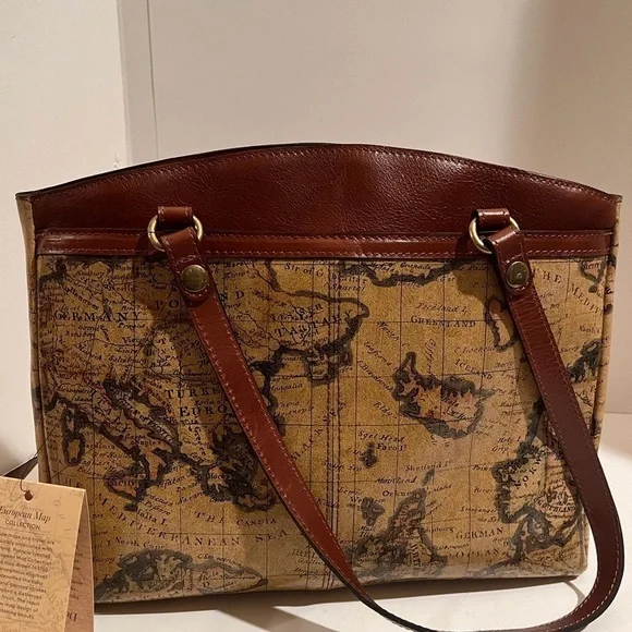 NWT Patricia Nash Leather European Map Collection Poppy Tote - Picture 4 of 15